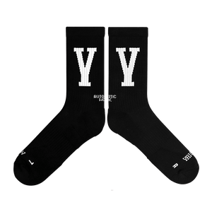 athletic crew socks black