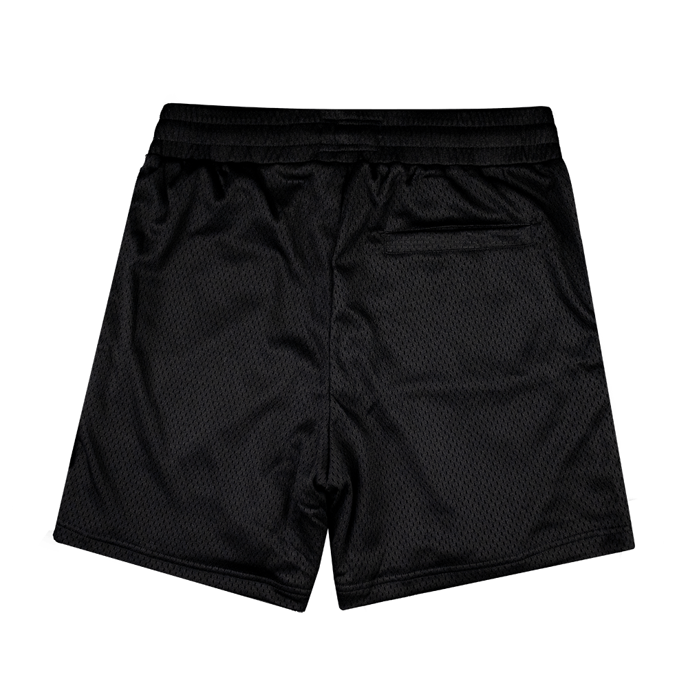 double layer mesh basketball shorts black