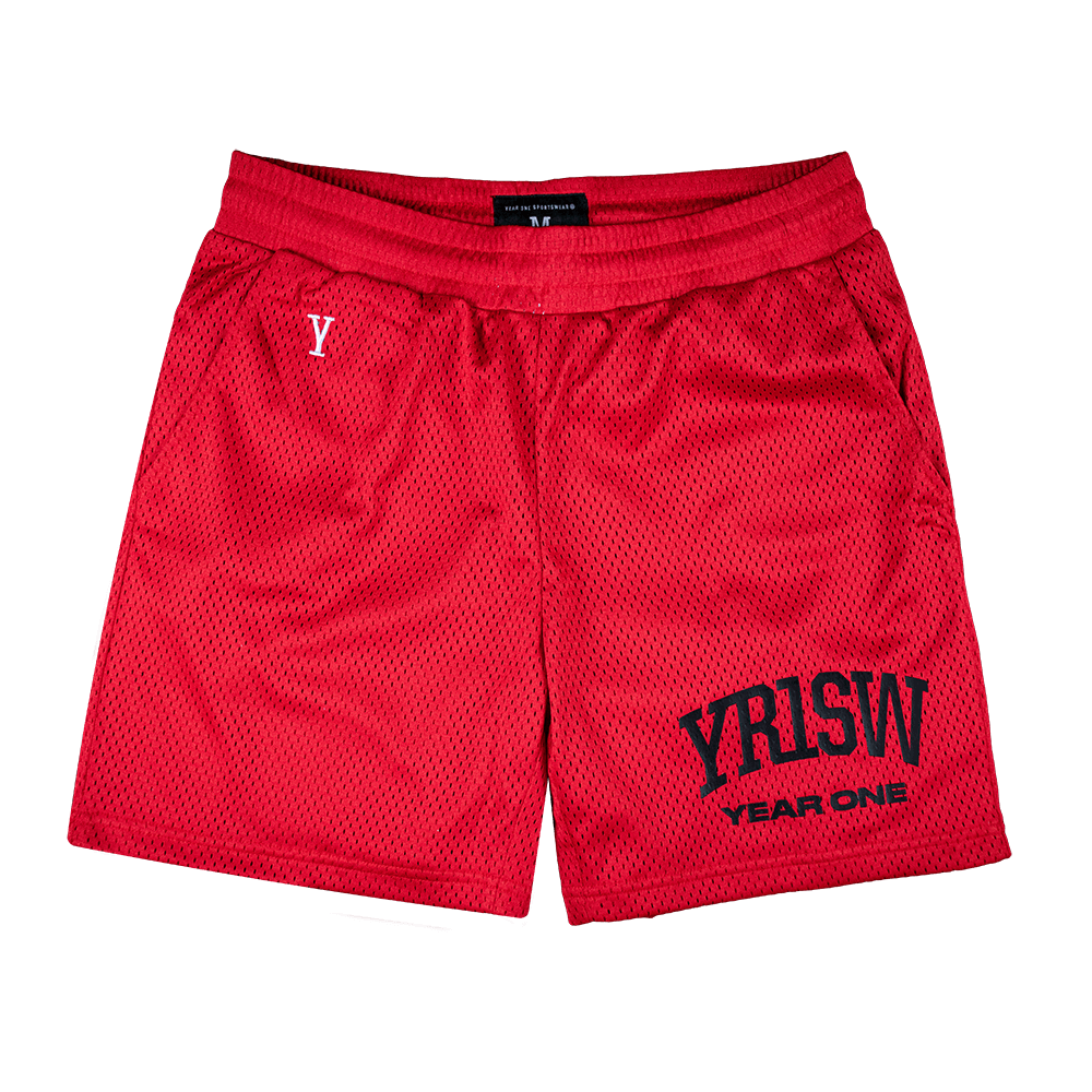 Basketball shorts red discount
